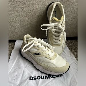 DSQUARED2 Ivory and White Casual Sneakers